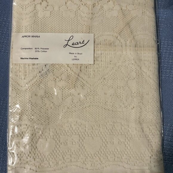 VTG 90'S Leart Beige Laced with Hearts & Flowers Design Bib Apron OS NEW - Picture 3 of 4